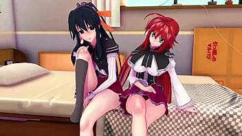Insane! Rias Gremory and Akeno Demand Wild Action in HS DxD NTR!