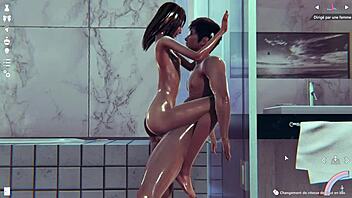 skinny character fucks in shower?