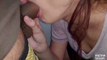 On the building stairs, I jerked off and ended with mouth full of cum