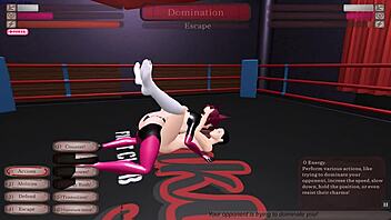 Femdom wrestling and hard anal sex in a kinky game