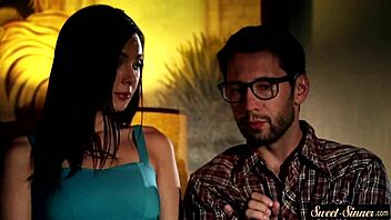 The stepdaughter feels intense pleasure in doggystyle.