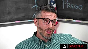 Rich naughty squirter gets spanked and smashed by horny teacher