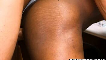 Office security fucks tanned black guy's ass.