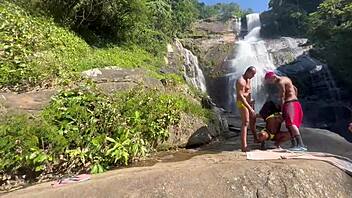 we took the hot girl to the waterfall and fucked her