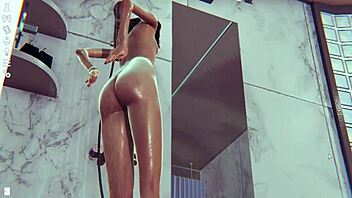 skinny character fucks in shower?