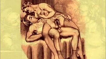 Vintage erotic cartoon illustration