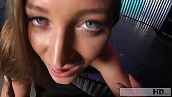 Brunette Babe With Small Tits Rides Monster Cock Wetly After Clothes Rip