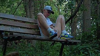 She reaches orgasm in the forest.