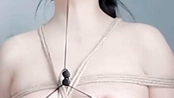 enjoy rough bondage punishment with dildo deepthroat.