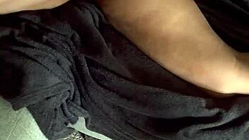 Playtime on the couch with oil and pussy massage