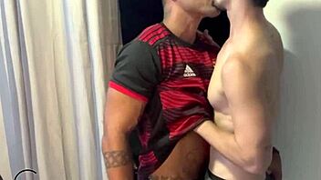 Muscular neighbor agrees to bareback with monster cock.