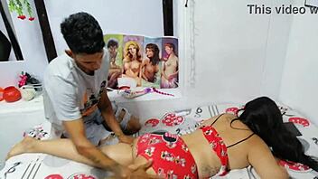 Latina amateur homemade oral session with stepbrother