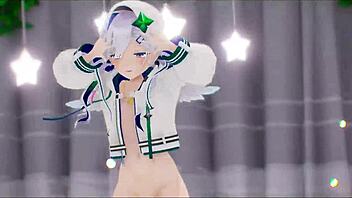 Amane Kanata Hentai Hololive Undress Sex Dance MMD 3D Dark Green Star