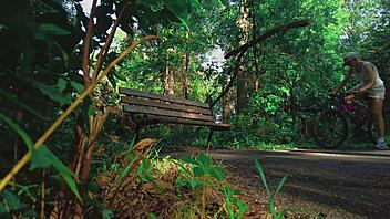 She reaches orgasm in the forest.