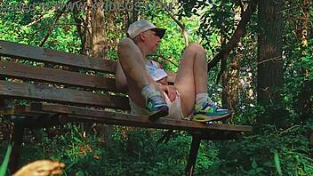 She reaches orgasm in the forest.