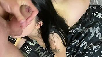 Husband facefucks his hot petite wife!