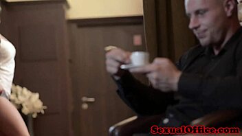 Busty secretary facialized, showing classy side 😊