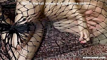 Compilation Of Submissive Women Using Dildo Sticks In Fishnets