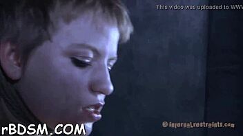 Handcuffed chick punished with rough blowjob and fucking