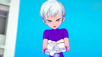 chirai from dragon ball gets naughty with monster after training session