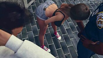 feel the betrayal as the girlfriend cheats with a big black cock outdoor.