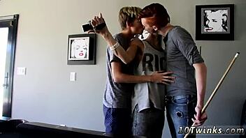 free gay sex videos with 18 hung emo guys ready with pool cues and balls
