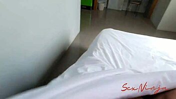 Sleeping with step-mom in a hotel room on a business trip