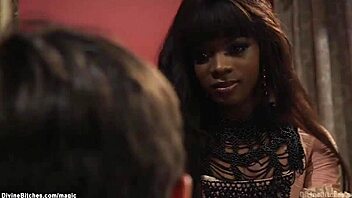 Black mistress trains new male slave with toys