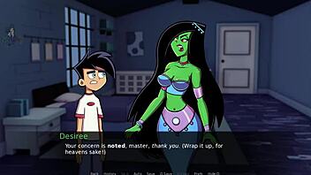 In Danny Phantom Amity Park Part 21, Amity Gives A Green Handjob To Danny's Monster Cock
