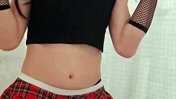 This teen crossdresses and plays with his gay pussy solo in the video.