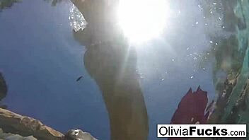 Olivia Enjoys Summer Fun by Pool.