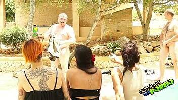 German nymph Nora in a hot group sex scene