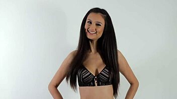 Kayley Gunner in cowgirl, handjob, and titty fuck interview scene