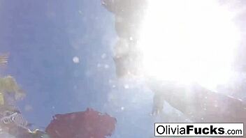 Olivia Enjoys Summer Fun by Pool.