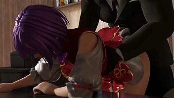 3d animation of kof girls in fun scenes