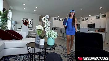 Stepbrother Austin notices stepsister Macy Meadows stealing his pillow