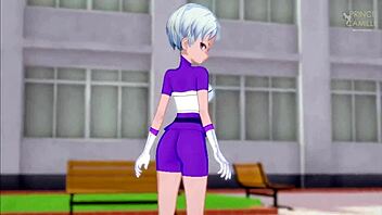 chirai from dragon ball gets naughty with monster after training session