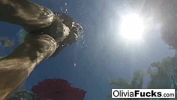 Olivia Enjoys Summer Fun by Pool.