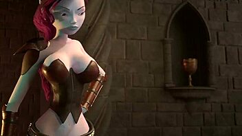 Busty Elf Dominates Cock