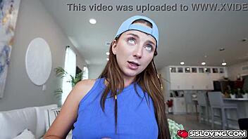 Stepbrother Austin notices stepsister Macy Meadows stealing his pillow