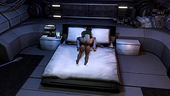 sexy brunette chick rides blindfolded man in cowgirl outfit, flaunting ass and boobs