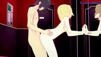 gawr gura and watson amelia have intense sex in hentai