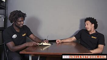 muscle security officer bareback drills gay guy after bj