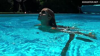 Hey, ever seen milf Angelica naked by the pool like this?