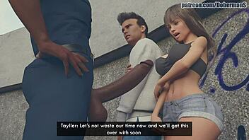 feel the betrayal as the girlfriend cheats with a big black cock outdoor.