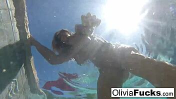 Olivia Enjoys Summer Fun by Pool.