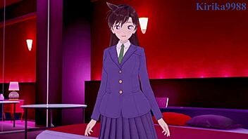 ran mouri and sonoko suzuki get creampied in hentai