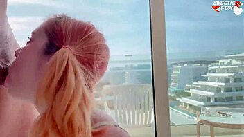 rough fucked in doggystyle redhead girlfriend after blowjob and cum inside her ass