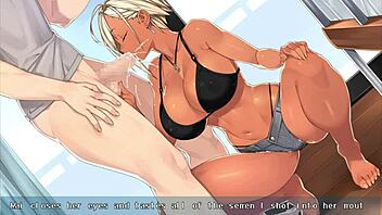 In Kanobitch ep2, she teases and becomes a slut in the game.