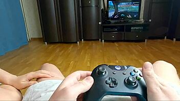 Nata Sweet seduces with sloppy blowjob. Gets creampie while brother plays Xbox 😈